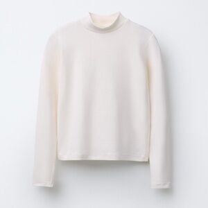 Zara HIgh Neck Long Sleeve Top Sweater Women's Size Small S Brand New